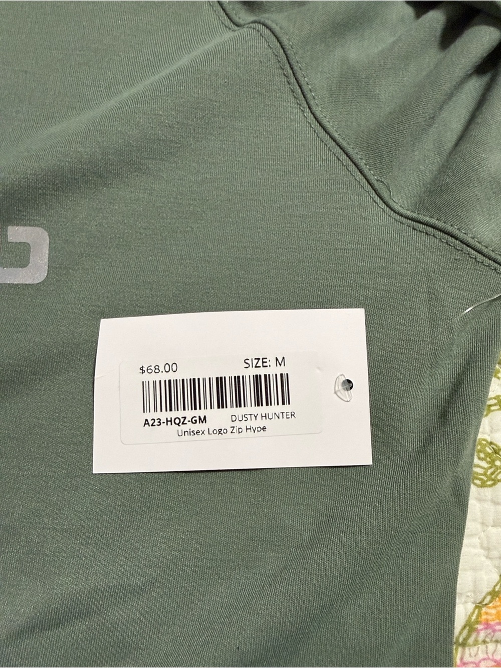 Burn Boot Camp unisex medium logo zip hype dusty green pullover new with tags - Picture 8 of 12